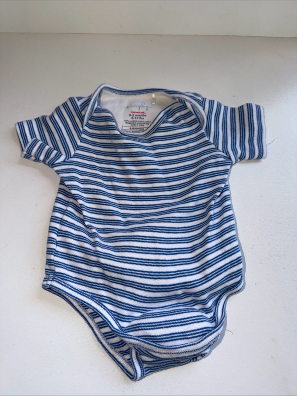 Magnetic Me Baby Blue 100% Organic Cotton Blue Bodysuit Outfit 0/3M